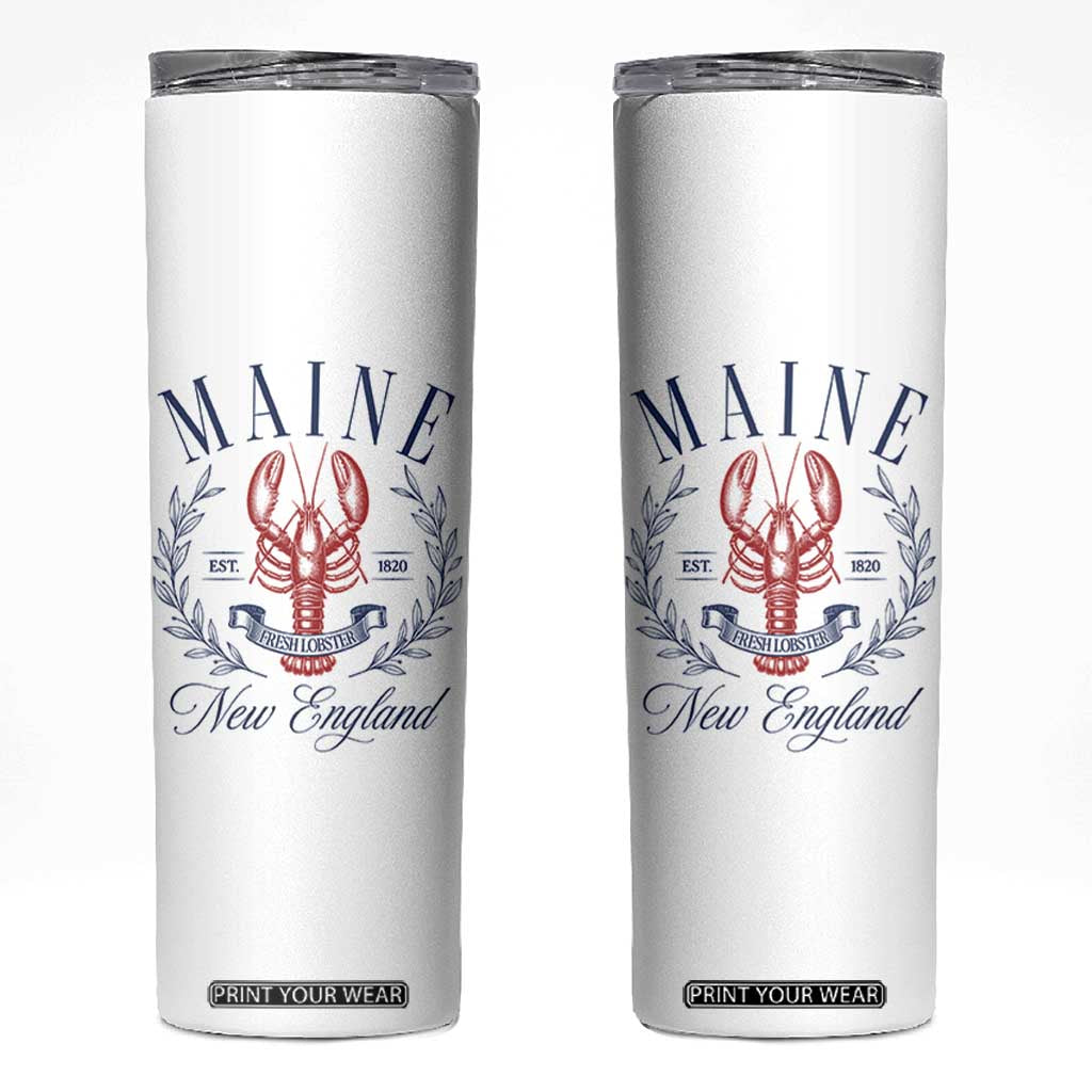 Maine Lobster New England Souvenir Pride Vintage Skinny Tumbler TS11 White Print Your Wear
