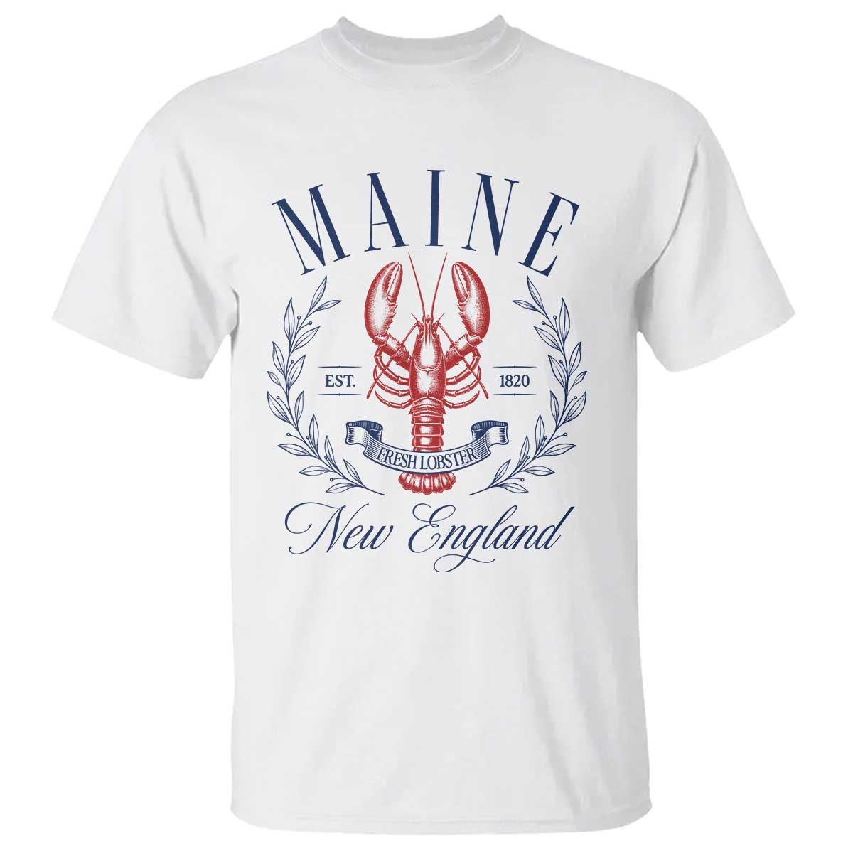 Maine Lobster New England Souvenir Pride Vintage T Shirt TS11 White Print Your Wear