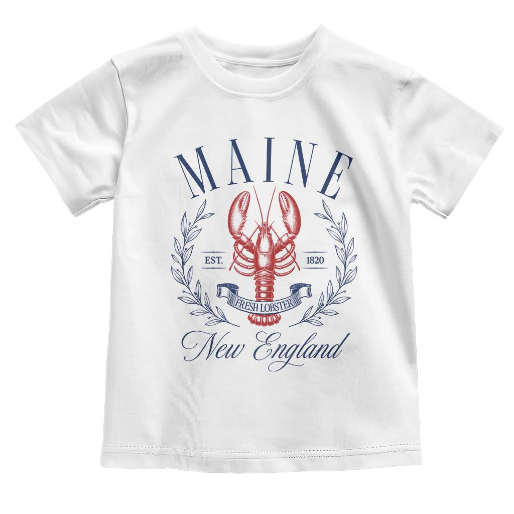 Maine Lobster New England Souvenir Pride Vintage Toddler T Shirt TS11 White Print Your Wear