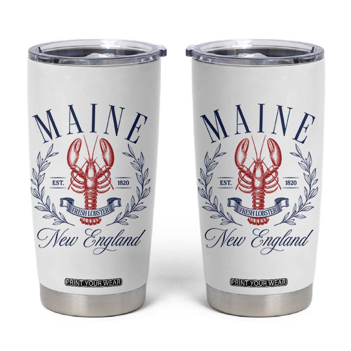 Maine Lobster New England Souvenir Pride Vintage Tumbler Cup