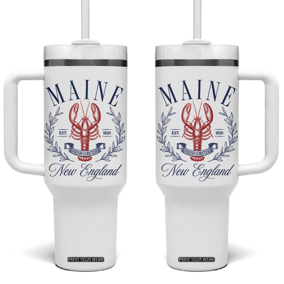Maine Lobster New England Souvenir Pride Vintage Tumbler With Handle