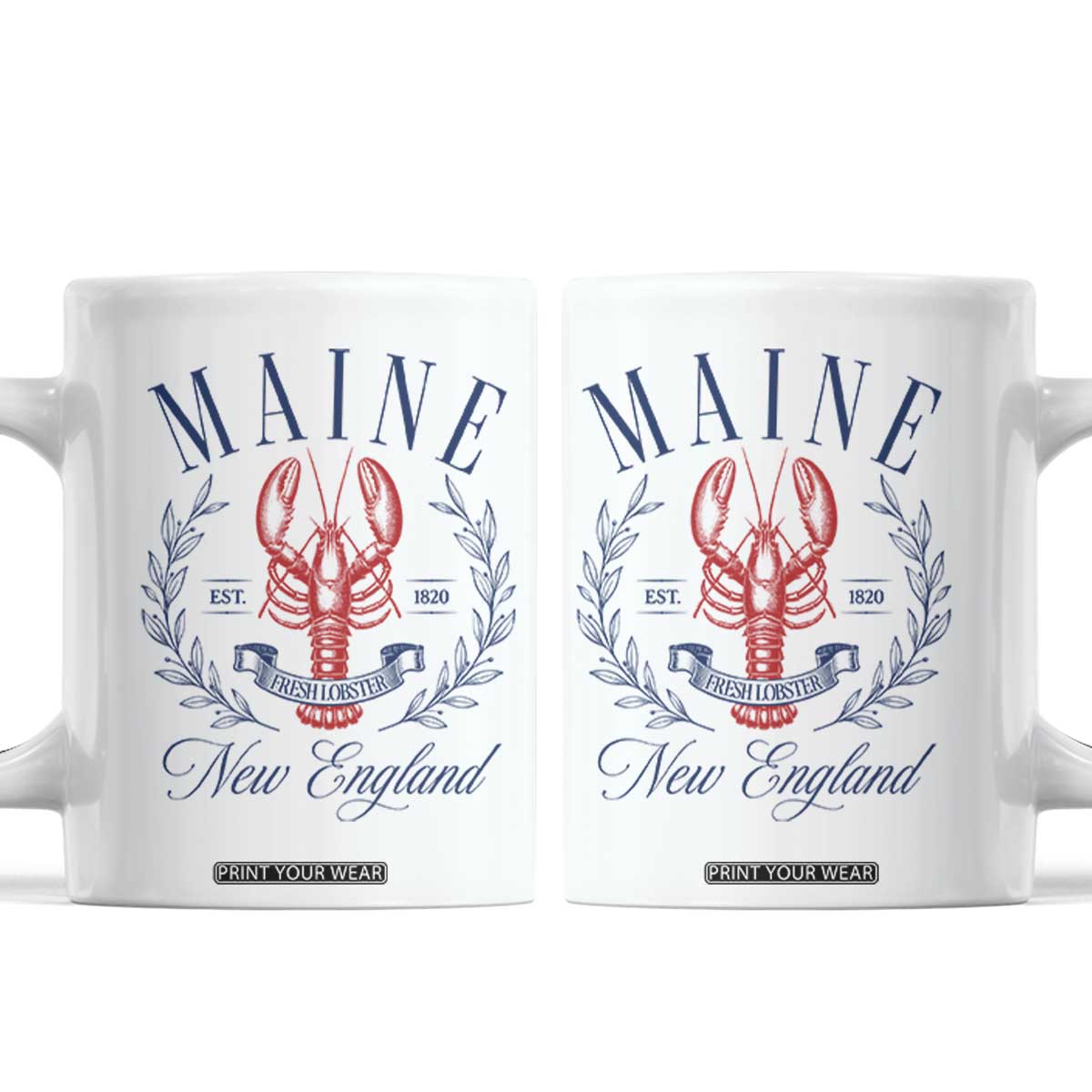 Maine Lobster New England Souvenir Pride Vintage Coffee Mug TS11 White Print Your Wear