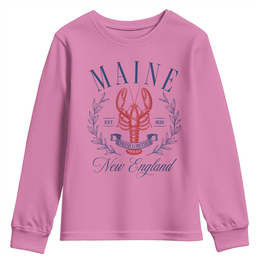 Maine Lobster New England Souvenir Pride Vintage Youth Sweatshirt