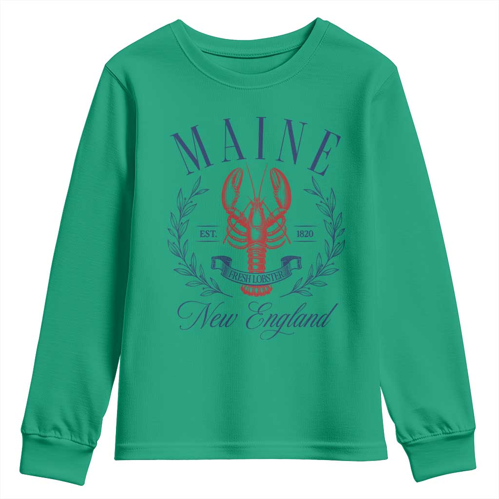 Maine Lobster New England Souvenir Pride Vintage Youth Sweatshirt