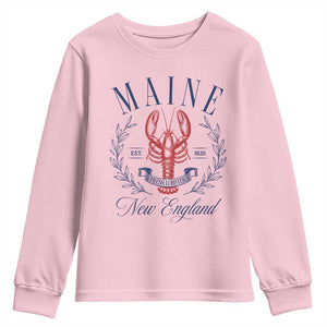 Maine Lobster New England Souvenir Pride Vintage Youth Sweatshirt