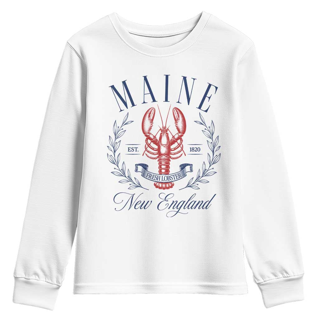 Maine Lobster New England Souvenir Pride Vintage Youth Sweatshirt TS11 White Print Your Wear