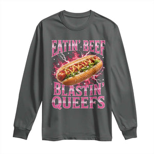 Eatin Beef Blastin' Queefs Funny Embarrassing Hot Dog Retro Bootleg Long Sleeve Shirt