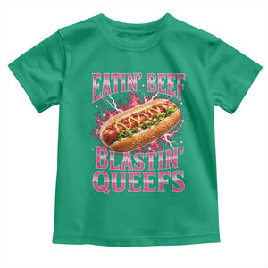 Eatin Beef Blastin' Queefs Funny Embarrassing Hot Dog Retro Bootleg Toddler T Shirt