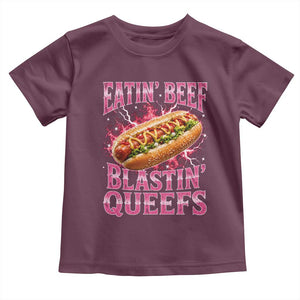 Eatin Beef Blastin' Queefs Funny Embarrassing Hot Dog Retro Bootleg Toddler T Shirt