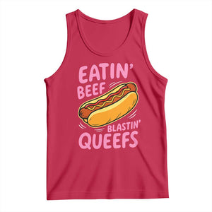Eatin Beef Blastin' Queefs Funny Hot Dog Adult Humor Tank Top
