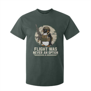 Funny Penguin Flight Was Never An Option T Shirt For Kid Tactical Penguin Gun Lover TS11 Dark Forest Green Print Your Wear