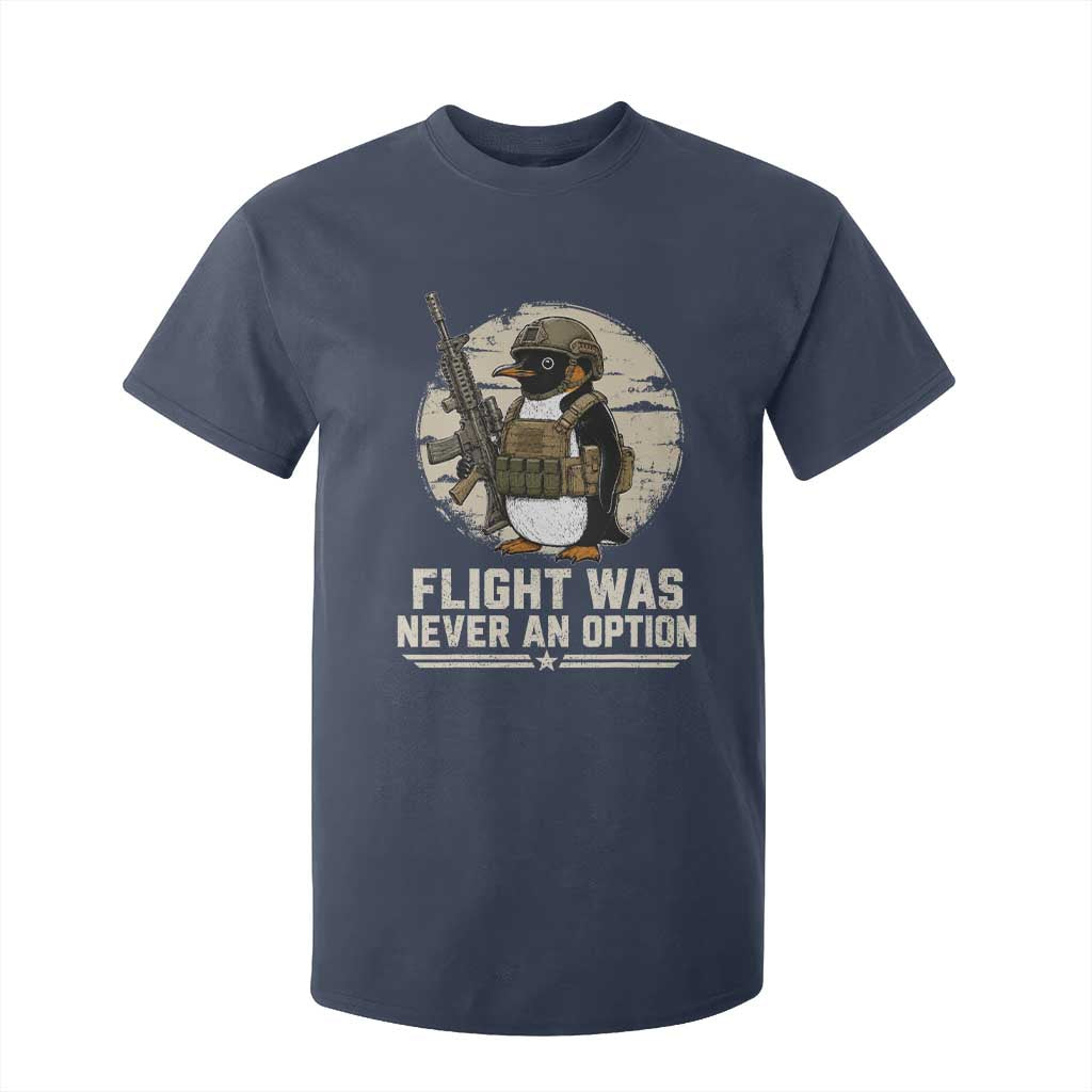 Funny Penguin Flight Was Never An Option T Shirt For Kid Tactical Penguin Gun Lover TS11 Navy Print Your Wear