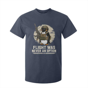 Funny Penguin Flight Was Never An Option T Shirt For Kid Tactical Penguin Gun Lover TS11 Navy Print Your Wear