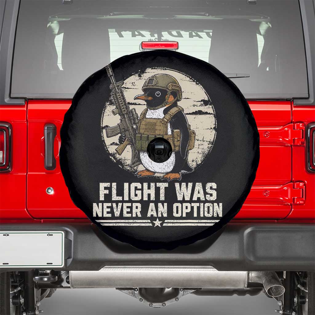 Funny Penguin Flight Was Never An Option Spare Tire Cover Tactical Penguin Gun Lover TS11 Black Print Your Wear