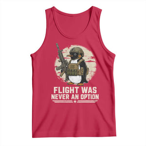 Funny Penguin Flight Was Never An Option Tank Top Tactical Penguin Gun Lover TS11 Red Print Your Wear
