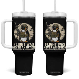 Funny Penguin Flight Was Never An Option Tumbler With Handle Tactical Penguin Gun Lover TS11 One Size: 40 oz Black Print Your Wear