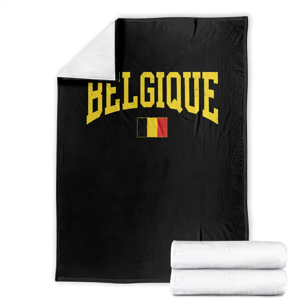 Belgium Belgique Throwback Design Vintage Belgian Flag Jersey Style Throw Blanket TS11 Black Print Your Wear