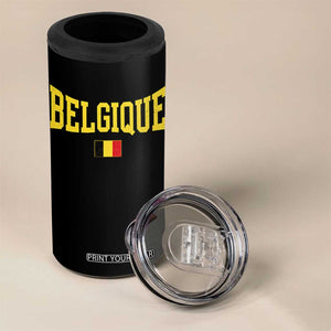 Belgium Belgique Throwback Design Vintage Belgian Flag Jersey Style 4 in 1 Can Cooler Tumbler TS11 Print Your Wear