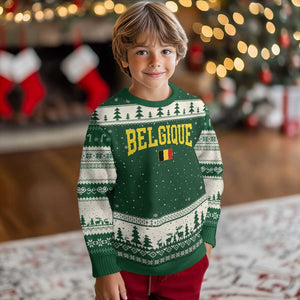 Belgium Belgique Throwback Design Vintage Belgian Flag Jersey Style Ugly Christmas Sweater TS11 Print Your Wear