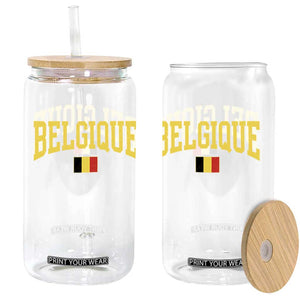 Belgium Belgique Throwback Design Vintage Belgian Flag Jersey Style Glass Can TS11 Print Your Wear