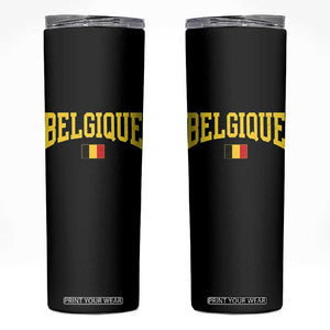 Belgium Belgique Throwback Design Vintage Belgian Flag Jersey Style Skinny Tumbler TS11 Black Print Your Wear