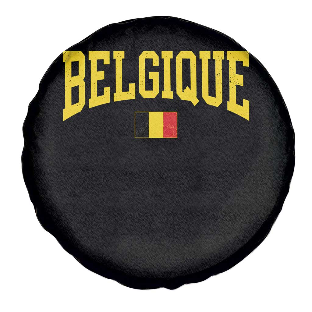Belgium Belgique Throwback Design Vintage Belgian Flag Jersey Style Spare Tire Cover TS11 Print Your Wear