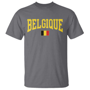 Belgium Belgique Throwback Design Vintage Belgian Flag Jersey Style T Shirt TS11 Charcoal Print Your Wear