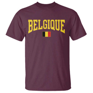 Belgium Belgique Throwback Design Vintage Belgian Flag Jersey Style T Shirt TS11 Print Your Wear