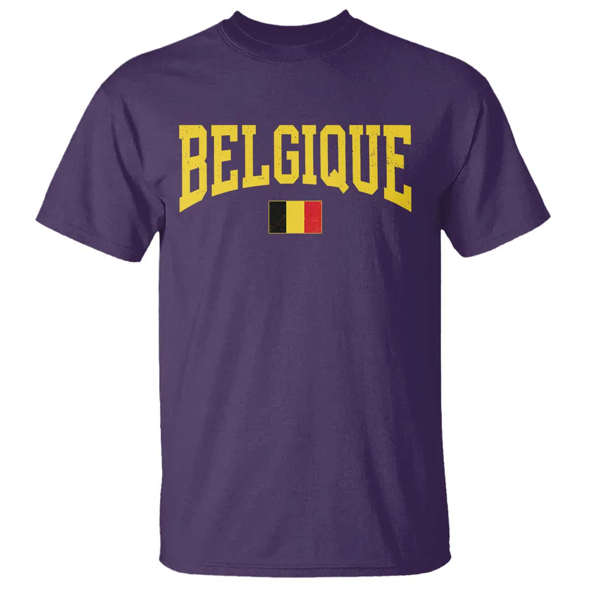 Belgium Belgique Throwback Design Vintage Belgian Flag Jersey Style T Shirt TS11 Purple Print Your Wear