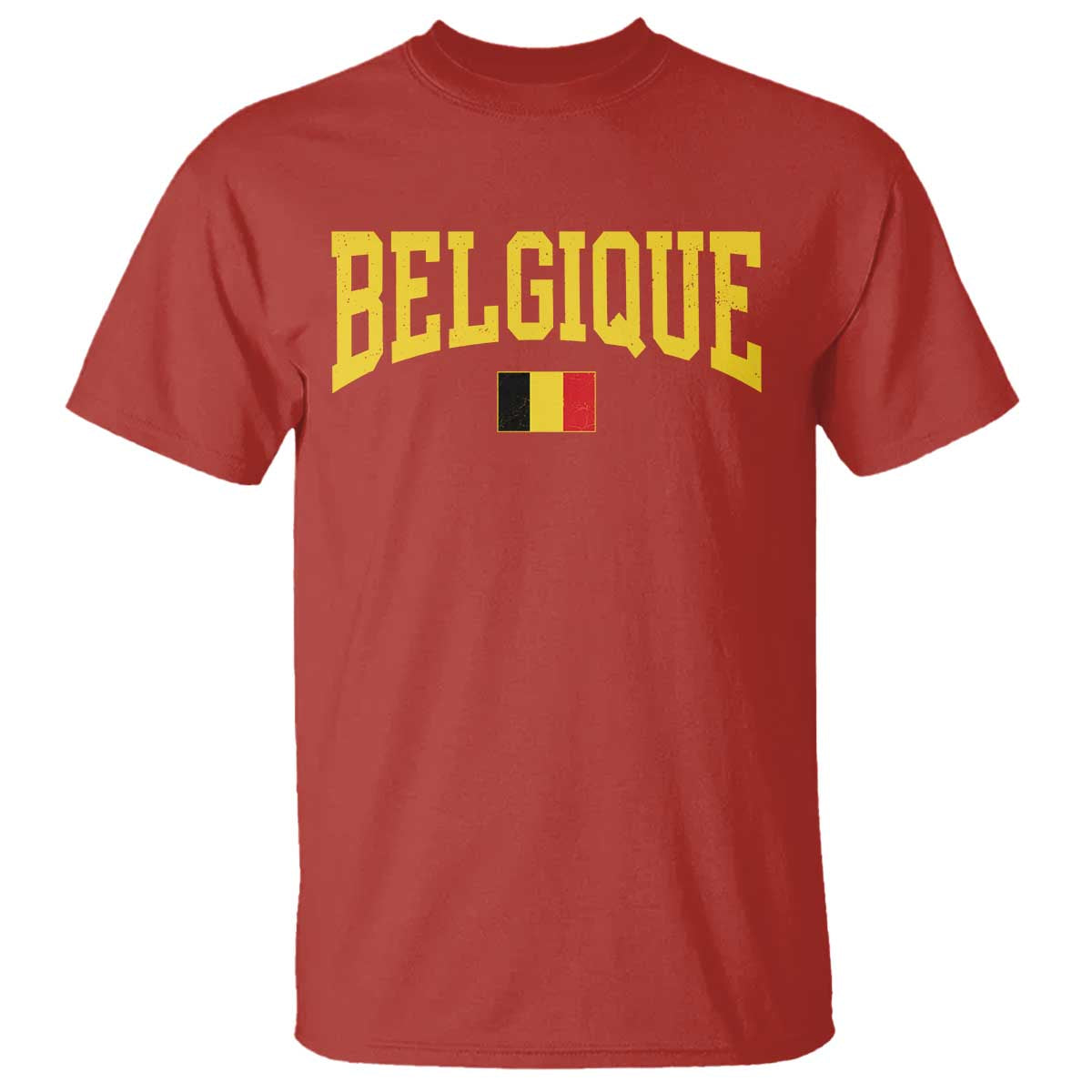 Belgium Belgique Throwback Design Vintage Belgian Flag Jersey Style T Shirt TS11 Red Print Your Wear