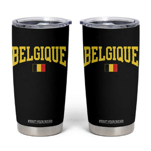 Belgium Belgique Throwback Design Vintage Belgian Flag Jersey Style Tumbler Cup TS11 Black Print Your Wear