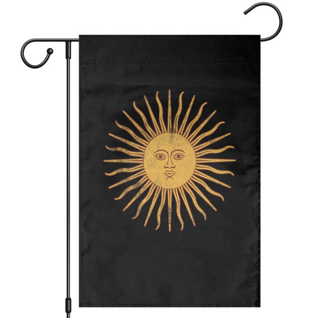 Argentina Sol De Mayo Vintage Argentinian Sun Throwback Design Garden Flag TS11 Black Print Your Wear