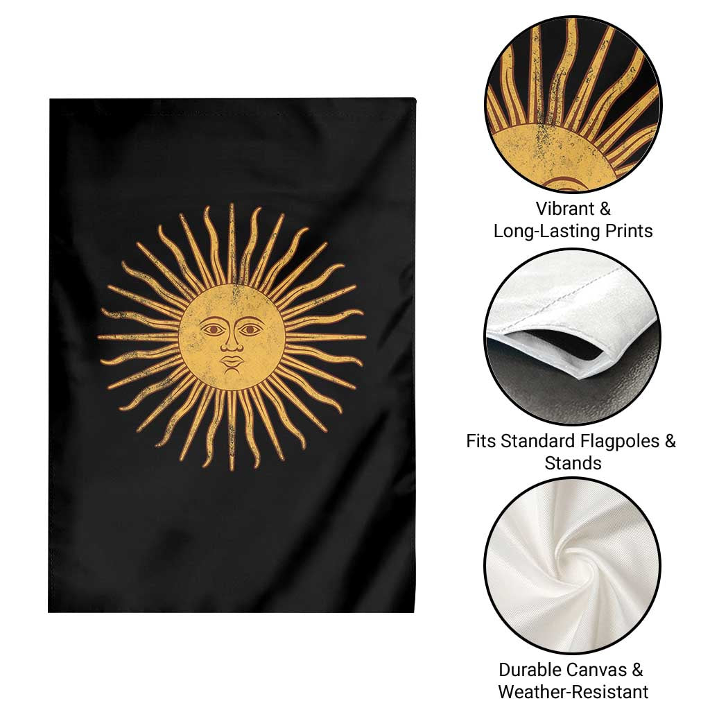 Argentina Sol De Mayo Vintage Argentinian Sun Throwback Design Garden Flag TS11 Print Your Wear