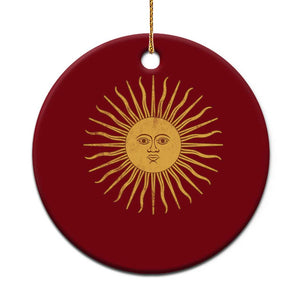 Argentina Sol De Mayo Vintage Argentinian Sun Throwback Design Ceramic Ornament