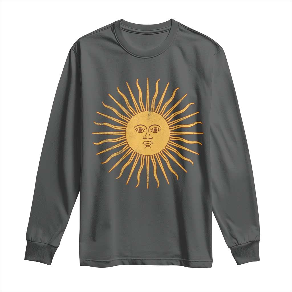 Argentina Sol De Mayo Vintage Argentinian Sun Throwback Design Long Sleeve Shirt