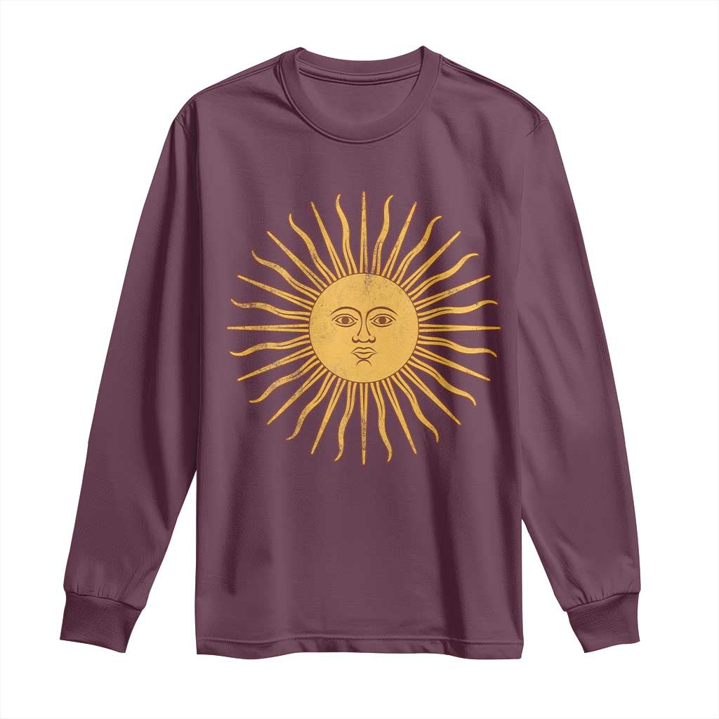 Argentina Sol De Mayo Vintage Argentinian Sun Throwback Design Long Sleeve Shirt