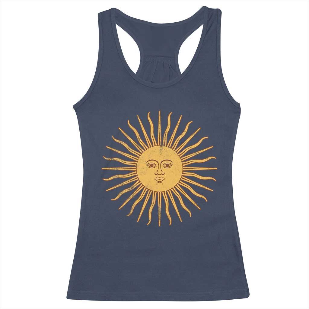 Argentina Sol De Mayo Vintage Argentinian Sun Throwback Design Racerback Tank Top