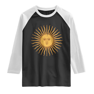 Argentina Sol De Mayo Vintage Argentinian Sun Throwback Design Raglan Shirt