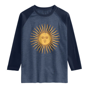 Argentina Sol De Mayo Vintage Argentinian Sun Throwback Design Raglan Shirt