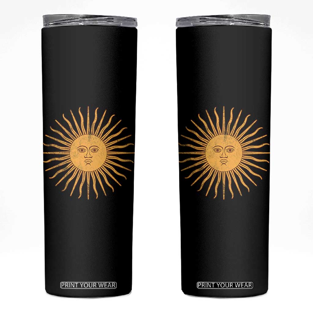 Argentina Sol De Mayo Vintage Argentinian Sun Throwback Design Skinny Tumbler TS11 Black Print Your Wear