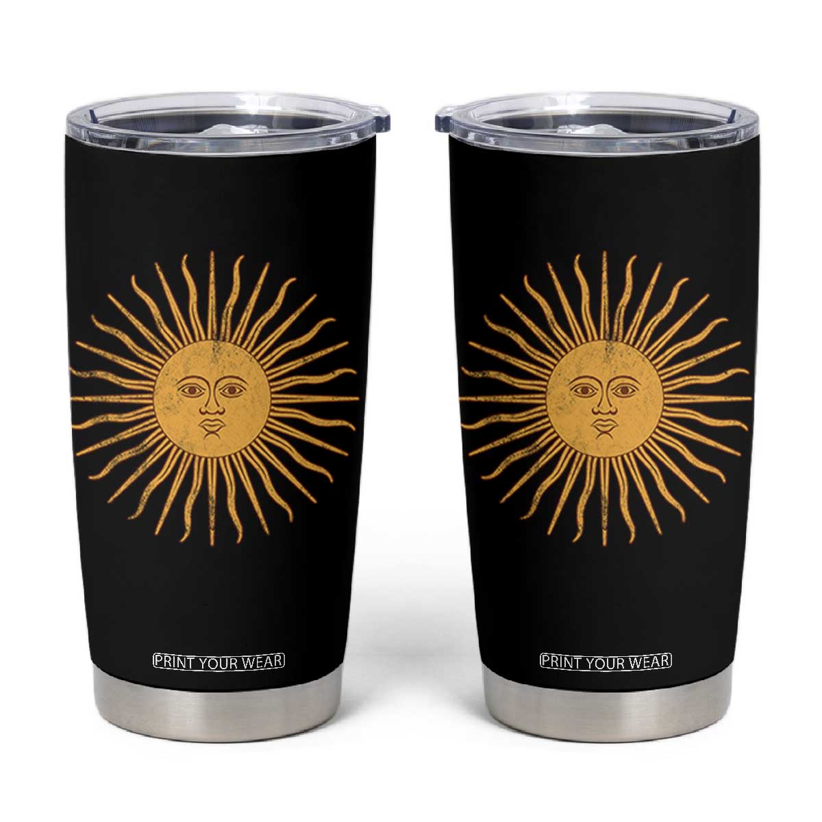 Argentina Sol De Mayo Vintage Argentinian Sun Throwback Design Tumbler Cup TS11 Black Print Your Wear