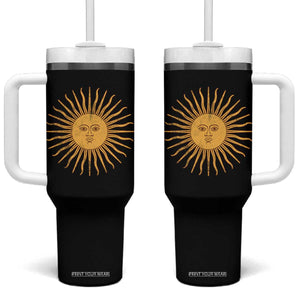Argentina Sol De Mayo Vintage Argentinian Sun Throwback Design Tumbler With Handle TS11 One Size: 40 oz Black Print Your Wear