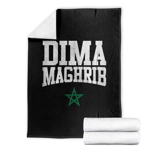 Moroccan Dima Maghrib Flag of Morocco Vintage Green Star Patriotic Throw Blanket TS11 Black Print Your Wear