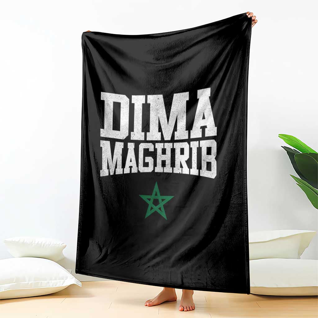 Moroccan Dima Maghrib Flag of Morocco Vintage Green Star Patriotic Throw Blanket TS11 Print Your Wear