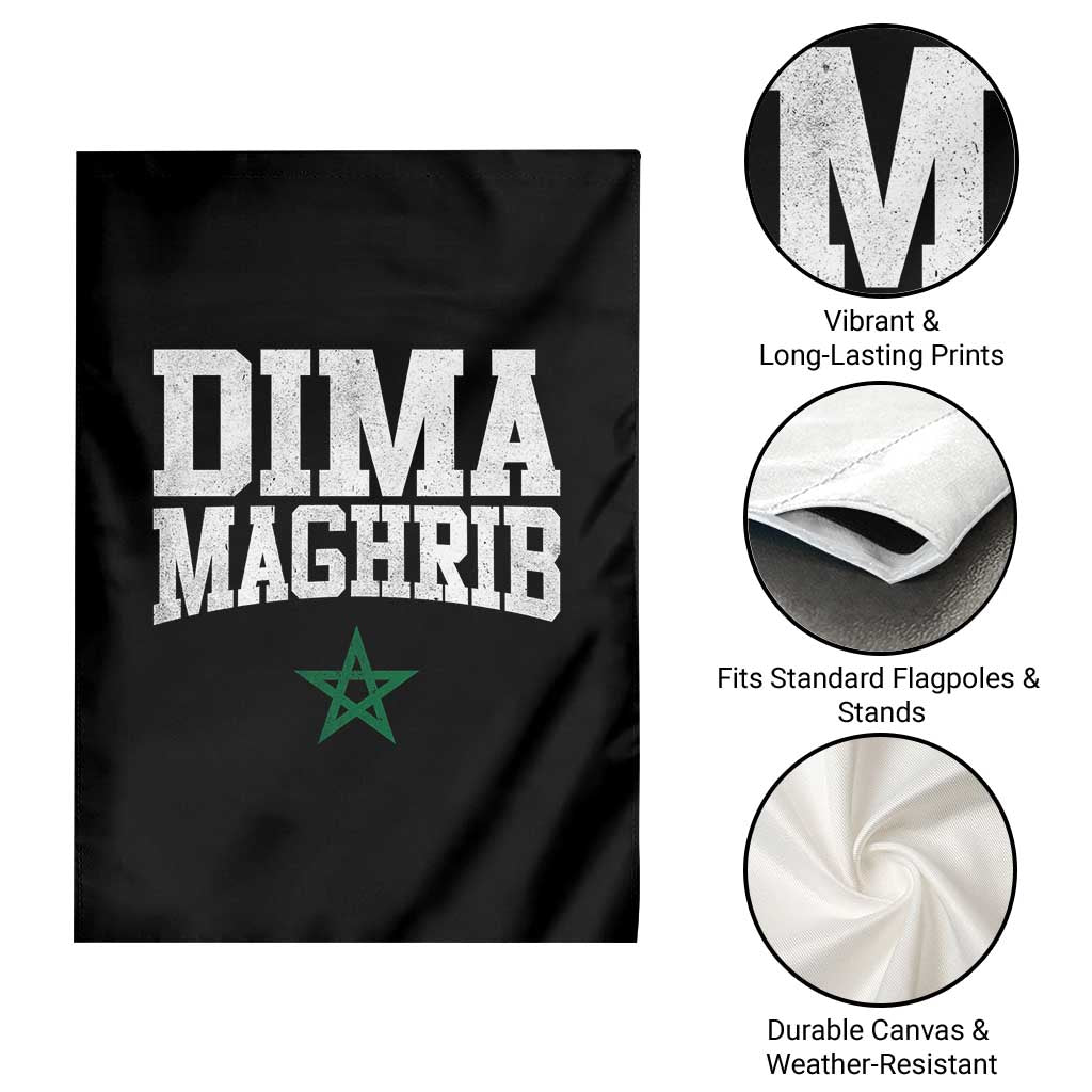 Moroccan Dima Maghrib Flag of Morocco Vintage Green Star Patriotic Garden Flag TS11 Print Your Wear
