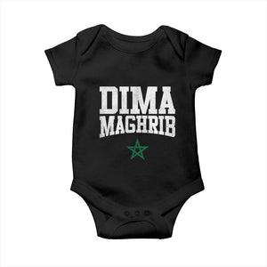 Moroccan Dima Maghrib Flag of Morocco Vintage Green Star Patriotic Baby Onesie TS11 Black Print Your Wear