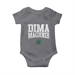 Moroccan Dima Maghrib Flag of Morocco Vintage Green Star Patriotic Baby Onesie TS11 Charcoal Print Your Wear