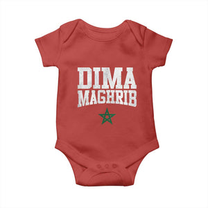 Moroccan Dima Maghrib Flag of Morocco Vintage Green Star Patriotic Baby Onesie TS11 Red Print Your Wear