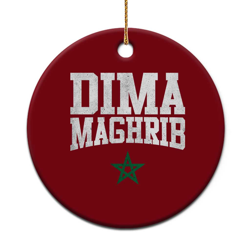 Moroccan Dima Maghrib Flag of Morocco Vintage Green Star Patriotic Ceramic Ornament TS11 1pc Red Print Your Wear