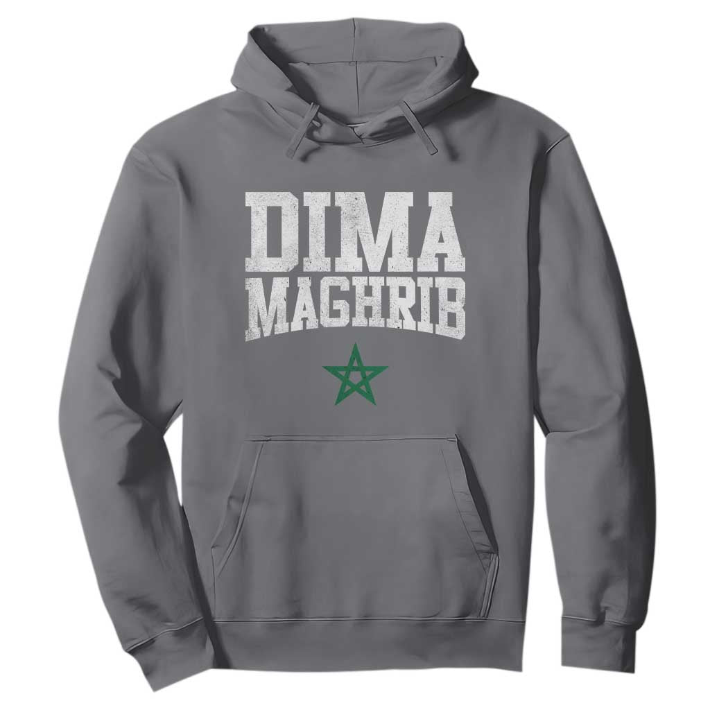 Moroccan Dima Maghrib Flag of Morocco Vintage Green Star Patriotic Hoodie TS11 Charcoal Print Your Wear